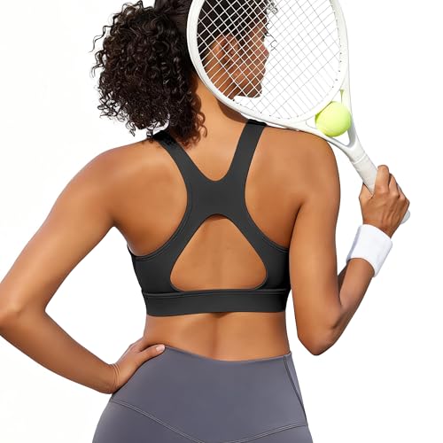 Image of High Impact Sports Bras for Women Running Bra Workout Bra U Back Sports Bra Scoop Neck Padded