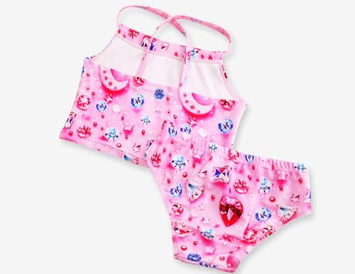 Image of TENVDA Girls Swimsuit 2-Piece Halter Tankini Set Beach Sport Bathing Suit UPF 50+ Swimwear