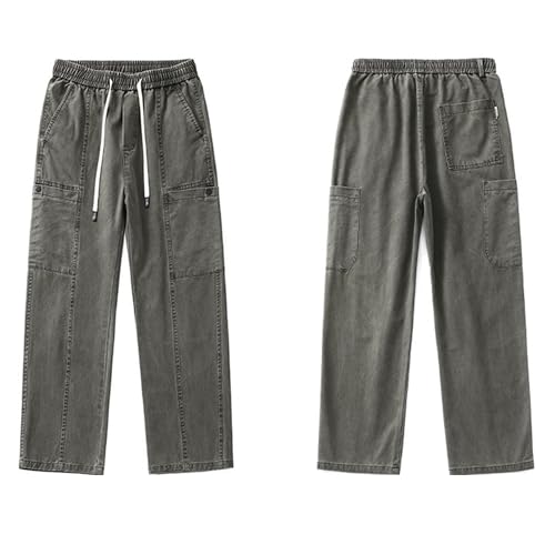 Pantalon cargo classique homme jambe droite avec cordon de serrage