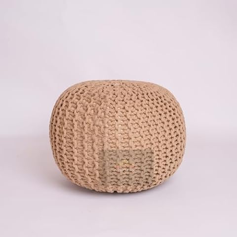 PARADISE STAR Large Chunky Knitted Pouffe Cover