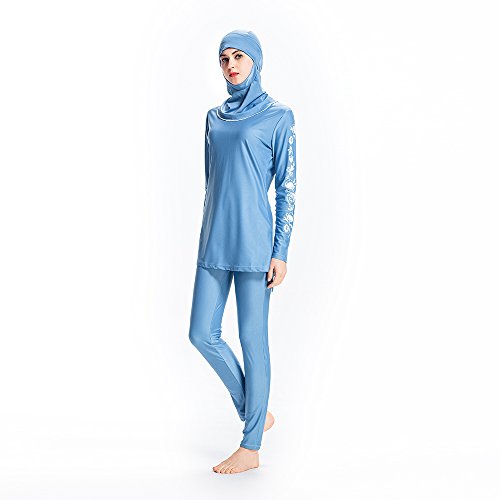 Bañadores islámicos para vacaciones en la playa burkini floral de cobertura completa 3