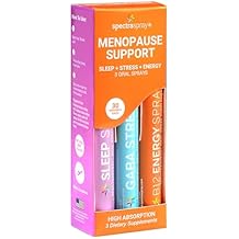 SpectraSpray Menopause Support Spray Supplements Kit - Sleep + B12 Energy + GABA Relaxation & Calm, 30 Day Supply per Spray, Natural Mint Flavor