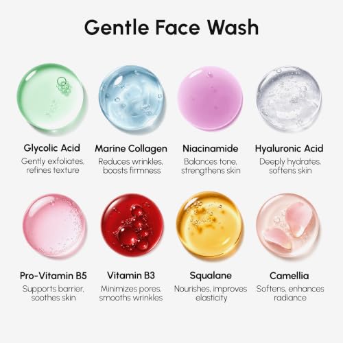 MAREE Face Exfoliator – Microdermabrasion Facial Scrub & Exfoliating Face Wash for Women – Collagen & Glycolic Acid – Gentle Scrub and Exfoliant – Men Exfoliating Scrubber – Exfoliante Facial Cleanser - Image 4