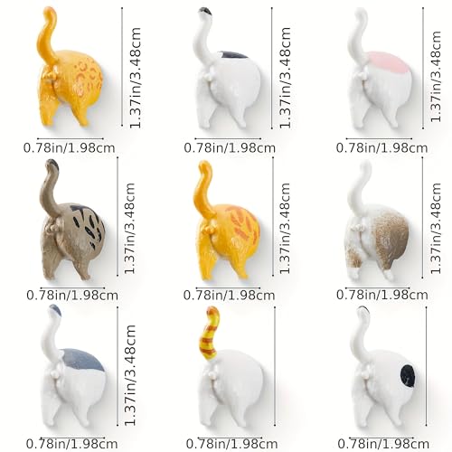 Set de imanes decorativos para nevera con diseño cola de gato, 9 piezas miniatura 3