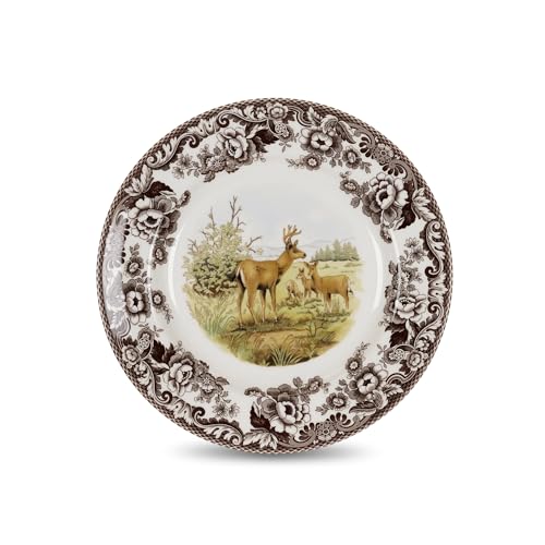 Spode Woodland American Wildlife Mule Deer Dinner Plate - Rustic Earthenware Tableware, 10.5 Spode Woodland American Wildlife Mule Deer Dinner Plate - Rustic Earthenware Tableware, 10.5