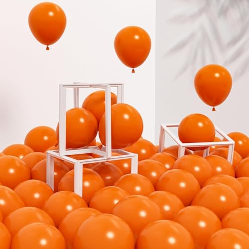Image of Awenztech 120pcs 5 inch Orange Latex Balloons | Graduation, Fall, Tropical, Birthday Party Decorations