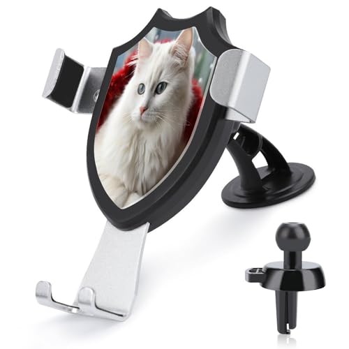 Support smartphone voiture universel blanc grille d'aération et tableau de bord en métal robuste