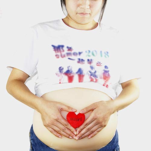 Fake Silicone False Belly, Soft Silica Gel Fake Pregnant Belly Artificial Bump, Adjustable Shoulder Strap Waist For Film TV Series Props Spoof Costume Cosplay ( Color : Skin , Size : Quadruplets )