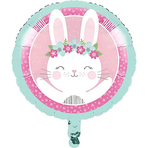 Creative Converting Party Supplies, Bunny Party Mylar Balloon, Balloon, Multicolor, 0.01x18x18inc.