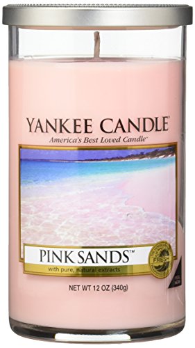 Image of Yankee Candle Pink Sands Medium Perfect Pillar Candle, Fresh Scent