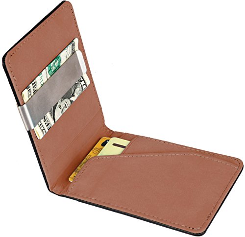 GPCT Bifold [Synthetic Leather] ID Wallet W/Money Clip for Men/Boys. Compact [Lightweight] Built in 4 Card Clots & Keeps Everything Organized/Nearby [Orange]