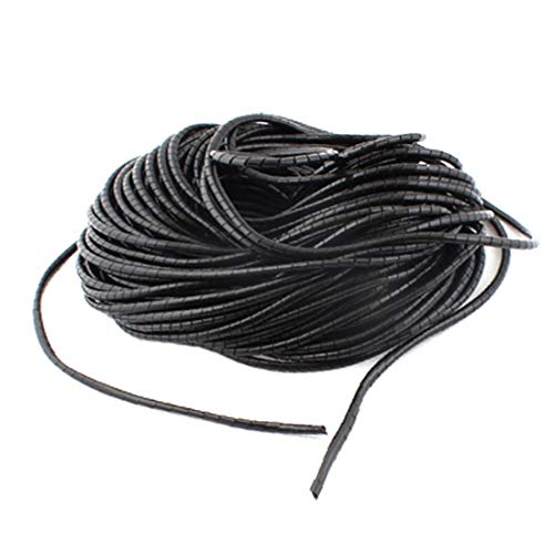 New Lon0167 Polietylenowa taśma do owijania spirali Menedżer drutu 27 m 4 mm OD Czarny(Polyäthylenspiralenwickelbandkabel-Kabelmanager 27M 4mm OD Schwarz