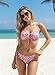 LIZENS Women's Bikini Set Floral Print Tie-Side String Fashion Swimwear Ladys Swimsuit (US, Alpha, Small, Regular, Regular, Pink)