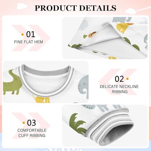 Cute Wild Animal Girls Dresses Long Sleeve Sweatshirt Dress for Girls Winter Toddler Casual A Line Dresses Size 2-8T3