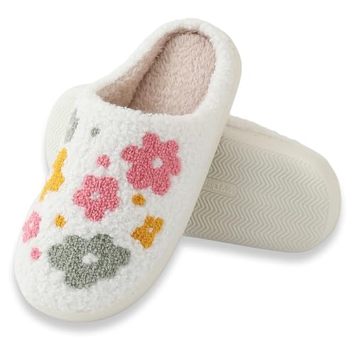 Image of Comfy Elastic Slippers for Women Men,Memory Foam Soft Plush House Slippers | halloween & christmas Fuzzy Slippers, Holiday Retro House Shoes, Indoor & Outdoor,Warm Winter Footwear