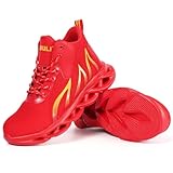 EQFPY Steel Toe Shoes for Men Women Slip On Lightweight Comfortable Safety Shoes Lounging Fashion Safety Shoe