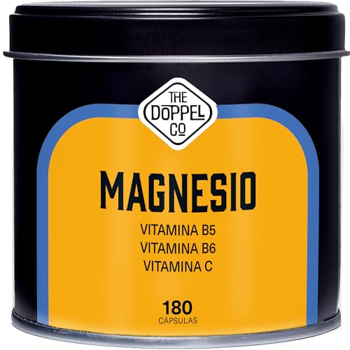 Citrato de Magnesio 1500 mg con Vitamina C, B6, B5 por Dosis Diaria - 180 Cápsulas Magnesio Alta Biodisponibilidad - Vitaminas para el Cansancio - Articulaciones, Músculos - Libre de plástico -200
