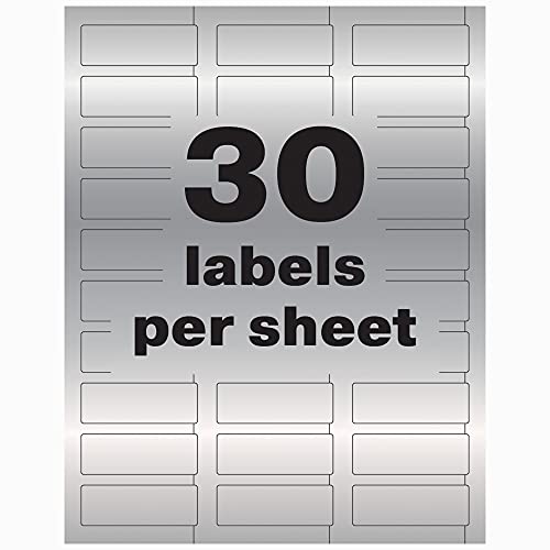 Image of Avery Metallic Asset Tag Labels, 3 /4 x 2, Laser Printable Tags, 240 Waterproof Labels (61524)