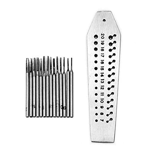 JAGTRADE Jewellers Watchmakers Tap & Die Mini Micro Screw Plate Set 14 Pieces 0.7-2mm Alloy Steel Watch & Jeweller Repair Tool