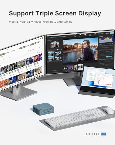 Image of BOSGAME E3 Mini PC with Intel 12th Gen N95, 16GB RAM 512GB SSD, Win11 Pro Mini Desktop Computer for Home Office | Triple Display (HDMI 2.0x2 + USB-C), 2.5G LAN, WiFi 5, BT 4.2