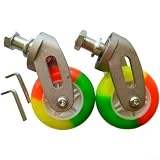 Rueda de tabla ondulada con soporte de aleación de aluminio, ruedas de poliuretano de alta elasticidad de 80 mm, paquete de 2 piezas de repuesto para la mayoría de patinetas de Waveboard y ruedas