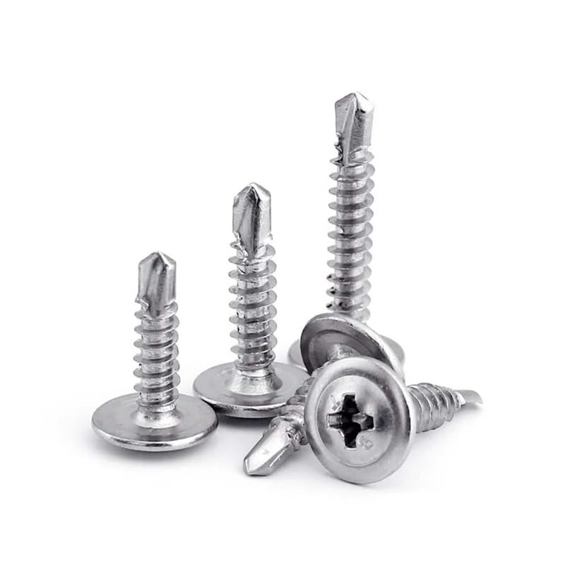 10 viti autofilettanti Phillips a testa rondella, in acciaio inox zincato, M4.2 M4.8, viti hardiflex per metallo e legno (acciaio inossidabile 410, 38 mm_M4.2, 10 pezzi)