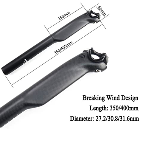 RXL SL Carbon Fiber seatpost 27.2 Carbon MTB seatpost Carbon seatpost Bicycle Seatpost Carbon Fiber Full Black Offset 27.2/30.8/31.6 x 350/400mm(3K Matte,27.2x350mm)