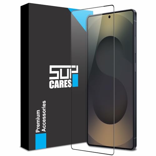 Image of SupCares Tempered Glass for Samsung Galaxy S25 Ultra (6.9 Inch) With Installation Kit | Military-Grade Gorilla Screen Protector | Edge to Edge Coverage | Black