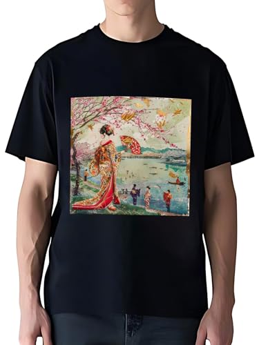 令和の浮世絵 和風 絵画 江戸 掛け軸 舞子 着物 女性 (52) Tシャツ おもしろい Tシャツ メンズ レディース 夏服 綿 プリント スポーツ トップス 半袖 無地 ゆったり 男女兼用 大きいサイズ 肌着
