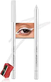 Lápis delineador de olhos feminino branco pérola natural à prova d'água à prova de manchas com apontador delineador de olhos contra a água Vegano e livre de crueldade-19