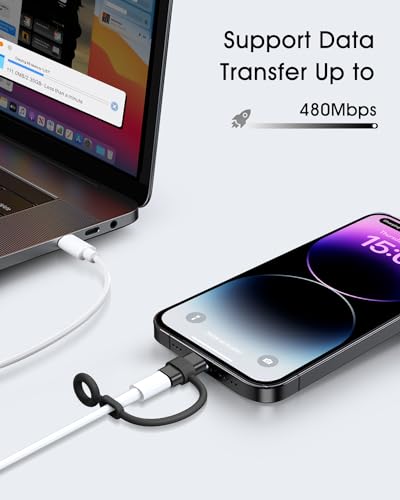 image for Yoozon USB C to Lightning Adapter 2 Pack,Support 27W PD Fast Charging&