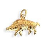 Dreidimensional Wildschwein Wildsau Charms Anhänger (Art.206110(057))