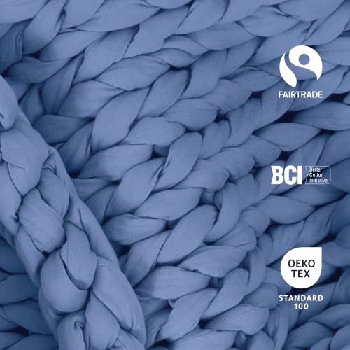 Image of Bearaby Cotton Hand-Knit Weighted Blankets for Adults - Chunky Knit Blanket