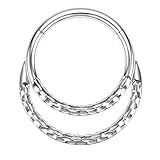 AROWRO Helix Rook - Pendientes de acero quirúrgico 316L de acero quirúrgico 16G, 7 mm, 8 mm, 10 mm, circonita cúbica, cartílago, tragus, piercing para tabique, Metal, No es una piedra preciosa