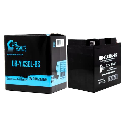 12V 30Ah YIX30L-BS YTX30L-BS Replacement For Polaris Ranger 800 Battery - Compatible with Polaris Sportsman 500 X2 EFI Touring RZR 800 Ranger 570 UTV ATV Battery - 12 Volt Batteries YIX30L YTX30L