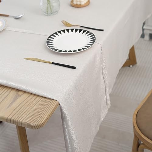Nappe de table rectangulaire grise 140x200cm en jacquard moderne - 5