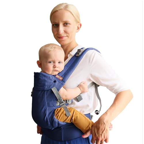 Beco Gemini 2.0 Baby Carrier Newborn to Toddler with M-Cloud™ Support - 4-Position Baby Carriers, Certified Hip-Healthy Newborn Carrier, Fully Adjustable to Fit All Parents (7–35 lbs) - Blue