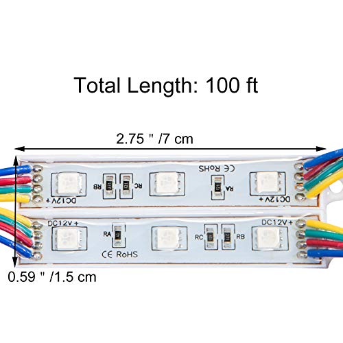Happybuy Storefront Lights Rgb Smd5050 20 Colors Window Led Light 100Ft 200Pcs 3 Led Module Light,Waterproof Business Decorative Light With Adhesive-For Store Indoor Outdoor Diy Application #TOP7