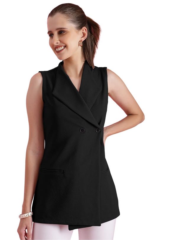 Image of SIRIL Womens Lycra Sleeveless V Neck Regular Fit Top
