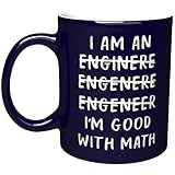 NM NEXTMUG Engraved Ceramic Coffee Mug - I'm An Engineer Good With Math - Teacher Engineering Student Coworker Funny Gift Tea Cup