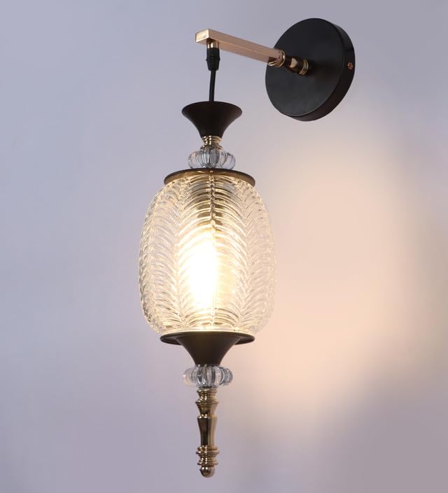 Image of ELAINTE Premium Wall Light | | Elegant Glass Wall Lamp for Living Room & Hallway | 3 Years Warranty | Free Bulb (Lux-Single)