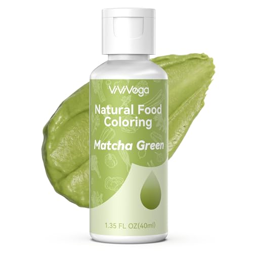 Dye-Free Food Coloring, Natural Food Coloring Gel No Artificial Dyes, Non-Toxic, Natural Food Dye for Icing, Frosting, Cake Decorating, 40 Milliliters - Matcha...