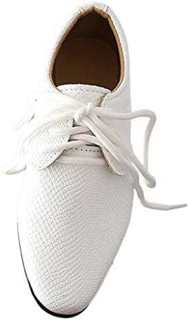Flats for Wedding Party School Uniform Shoes Baby Boy Girl Lace Up Leather Sneakers Rubber Sole Baptism Dress Shoes White