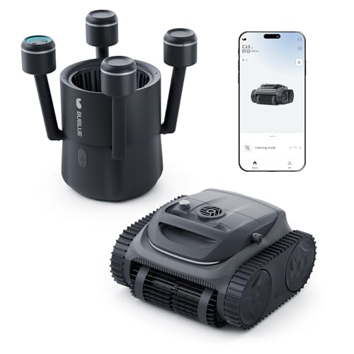 Image of Bubot 700 Pool Cleaner Robot and BuVortex V5 Robotic Surface Skimmer, Complete Comprehensive Pool Care Floor, Wall, Waterline and Pool Surface for Inground Pools up to 861 Sq.Ft
