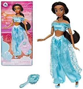 Disney Store Official Princess Jasmine Classic Doll for Kids Aladdin, 29cm/11”, Includes Brush with Moulded Details
