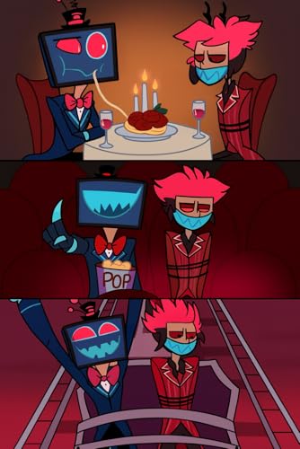 Alastor Vox Radiostatic Radiovision VoxAl 120 PAGES NOTEBOOK IN THE STYLE OF HAZBIN HOTEL Parody Comic: FAN BOOK HELLUVA BOSS college ruled fan ... book notes block (HAZBIN HOTEL SEASON 2)