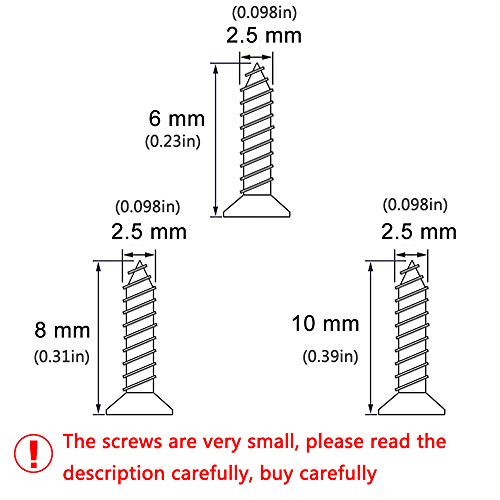 Image of newlng 1600pcs Small Screws 2.5 * 6 /8 /10mm Phillips Flat Head Cross Self Tapping Tiny Screw Cabinet Electronic Accessories Multifunctional DIY Micro Woodworking Mini Screw Set Gold Black Silver