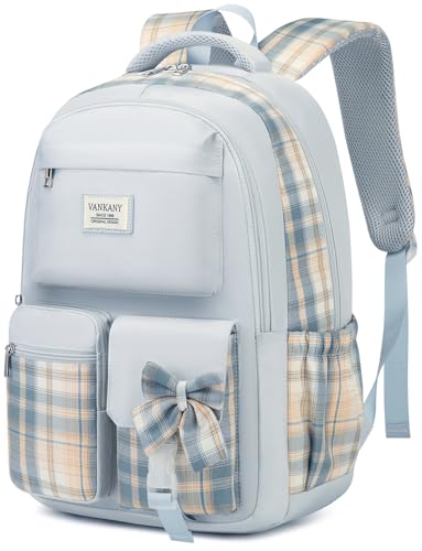 Image of Large School Backpack for Teen Girls, Cute Bookbag Laptop Bag for Middle School Highschool College Women, Student Backpack Morral Escolar Nina (Blue)