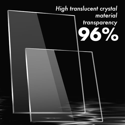 Image of Plexiglass Sheets 12 inch X12 inch Square Panel ， 3 /8 inch Thick（10MM） Transparent Plastic Plexi Glass Board， Cut to Size Plexiglass,Clear Acrylic Sheet ，Acrylic Board,Acrylic Panel Sign
