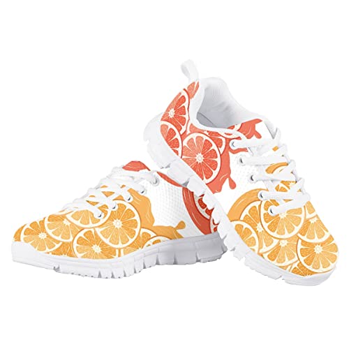 AmzPrint Tiger Print Non Slip Lace-Up Toddler Girl Sneakers Flat Lightweight Casual Running Walking Sneakers Red Size 104